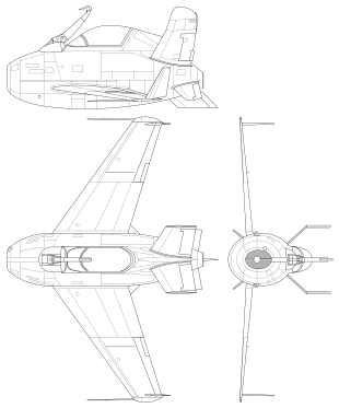 Plan « 3 vues » du XF-85 Goblin.