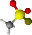 3D diagram of Methanesulfonyl fluoride molecule