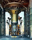 NERVA XE in an engine test stand