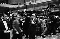 New York stock exchange traders floor (1963)