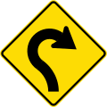 (W12-2.3/PW-22) Reverse curve with decreasing radius, to right