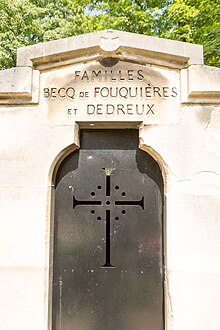 Père-Lachaise - Division 9 - Becq de Fouquières & Dedreux 01.jpg