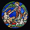 Résurrection des morts, vitrail provenant de la Sainte-Chapelle. Diamètre : 58 cm. Paris, Musée de Cluny - Musée national du Moyen Âge