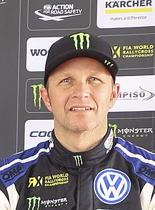 Petter Solberg under VM-deltävlingen i rallycross i Portugal 2018.