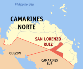 San Lorenzo Ruiz na Camarines Norte Coordenadas : 14°2'21"N, 122°52'6"E