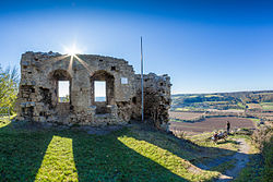 52. Platz: Herr Commonsense mit Ruine der Kunitzburg mit Blick auf Jena