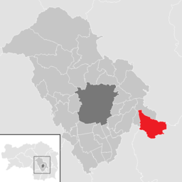 Kommunens läge i distriktet Graz-Umgebung