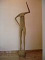 Lebensgroße Skulptur aus massiver Kartonmasse von Herbert Wetterauer