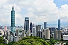 Nachteleken horizont mèt d'n Taipei 101 in 't midde.