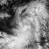 Satellite image of a tropical depression in 2005, the beginning stage of a tropical cyclone