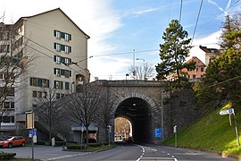 Ostportal, links der Fussgängertunnel, Place du Nord (2020)