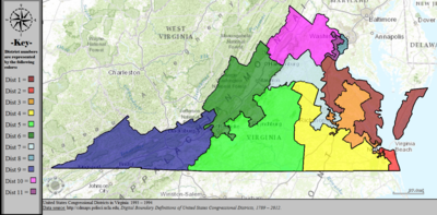 Округа Конгресса США в Вирджинии, 1993–1994 гг.