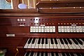 Registerwippen für Pedalregister an der Walcker-Orgel in der Hospitalkirche zu Wetzlar