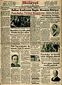 11 Kasım 1933 tarihli Milliyet gazetesinin birinci sayfasın ve 1933 Türkiye Futbol Şampiyonluğu haberleri.