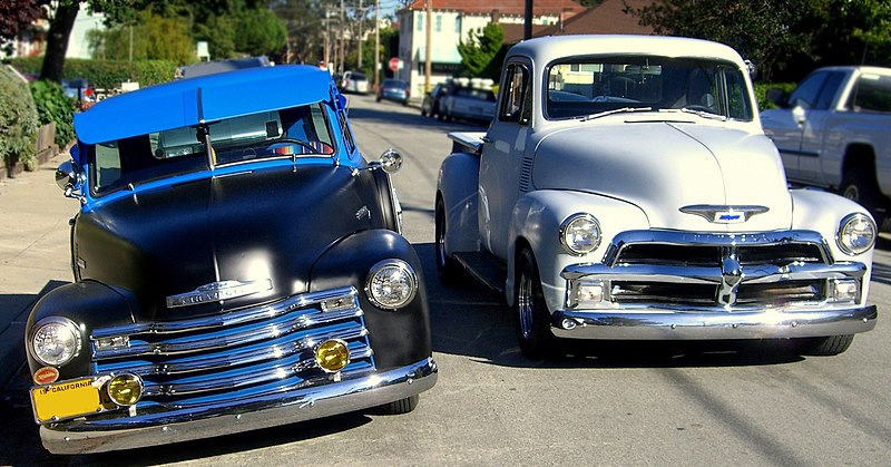 3949 Chevrolet 3100 1 2 ton and'54 deluxe photo by Writegeist 2007