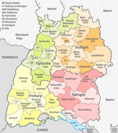 Stadt- und Landkreise in Baden-Württemberg