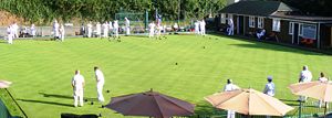 Bowls match in progress at Wookey Hole