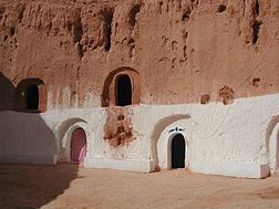 Habitat troglodyte de Matmata, Tunisie.