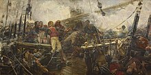 Death of Churruca, during the Battle of Trafalgar. Oil on canvas by Eugenio Alvarez Dumont, Prado Museum. Churruca death.jpg