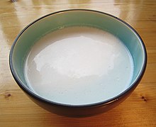 Bowl of white liquid