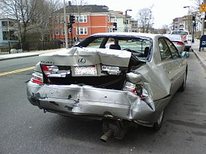English: Motor vehicle accident following a ve...