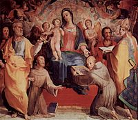 Мадонна на троне. 1537. Ораторий Сан-Бернардино, Сиена