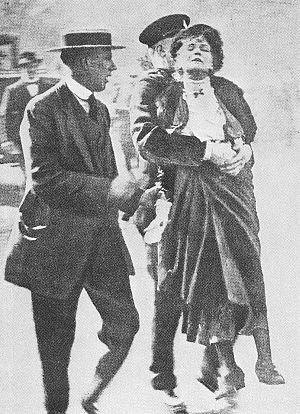 Emmeline Pankhurst being arrested at King's Ga...