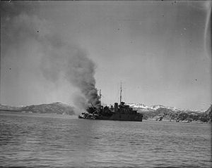 HMS Bittern ablaze.jpg