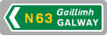 Example of Irish national road directional sign