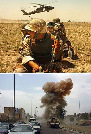 Iraq War soldiers and bombing
