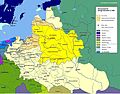 La Confederazione polacco-lituana dopo la sua formazione nel 1569. I territori ucraini andarono ceduti sotto il controllo amministrativo della corona del Regno di Polonia