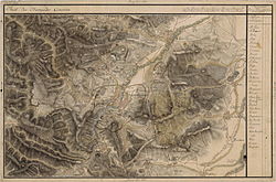 Hunedoara în Harta Iosefină a Transilvaniei, 1769-73.(Click pentru imagine interactivă)
