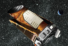 Kepler spacecraft artist's impression Kepler spacecraft artist render (crop).jpg