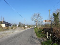 Road at Kildoagh townland, Templeport parish, County Cavan, Ireland, heading north-west.