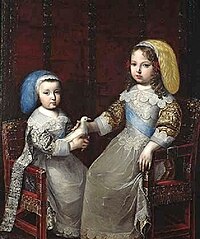 Charles Beaubrun, Luigi XIV (1638-1715) e suo fratello minore Filippo (1640-1701) bambini, c. 1641-1643.