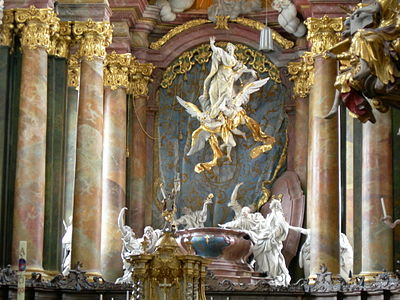 Assumption scene by Egid Quirin Asam (1722–1723) former monastery church, Rohr in Niederbayern