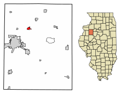 Location of Wataga in Knox County, Illinois