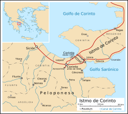 Mapa starověkého Korintu