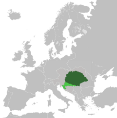 Kungadömet Ungerns territorium i slutet av 1800-talet.
