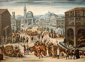 Looting of the churches of Lyon by the Calvinists in 1562, by Antoine Carot Le Sac de Lyon par les Reformes - Vers1565.jpg