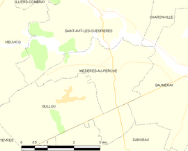 Mapa obce Mézières-au-Perche