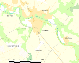 Mapa obce Cormery