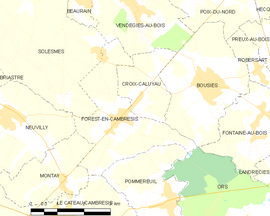 Mapa obce Forest-en-Cambrésis