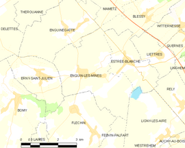 Mapa obce Enquin-les-Mines