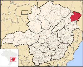 Ligging van de Braziliaanse microregio Almenara in Minas Gerais