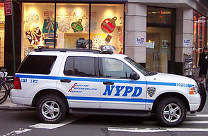A NYPD Ford Explorer Special Service Vehicle.