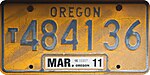 Номерной знак грузовика Oregon 2011.jpg