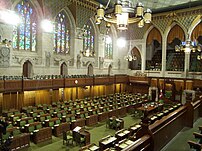 The Chamber of the House of Commons is decorat...