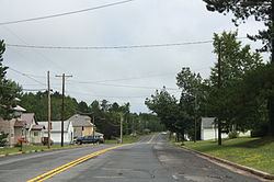 Looking east in downtown Pence