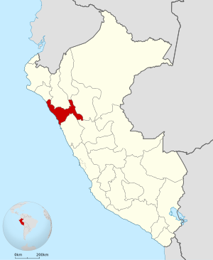 Location of the La Libertad Region in Peru.